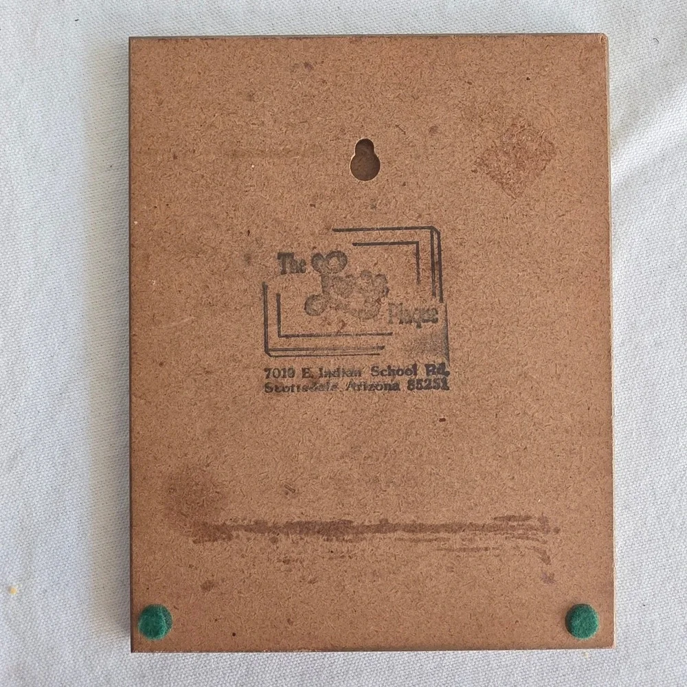 Vintage Ted DeGrazia Angel Wood Plaque Wall Art 